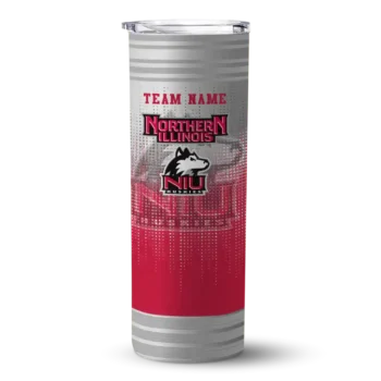 Custom Northern Illinois Huskies Swirl Texture Red Skinny Tumbler