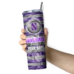 custom-northwestern-wildcats-patterned-waves-purple-skinny-tumbler-best-selling.webp