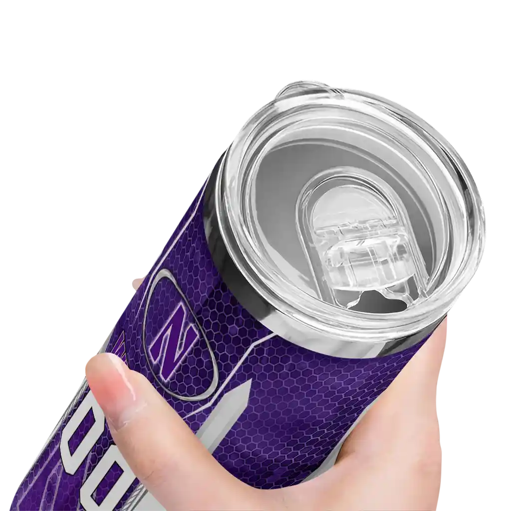 custom-northwestern-wildcats-stacked-diamond-purple-skinny-tumbler-high-quality.webp