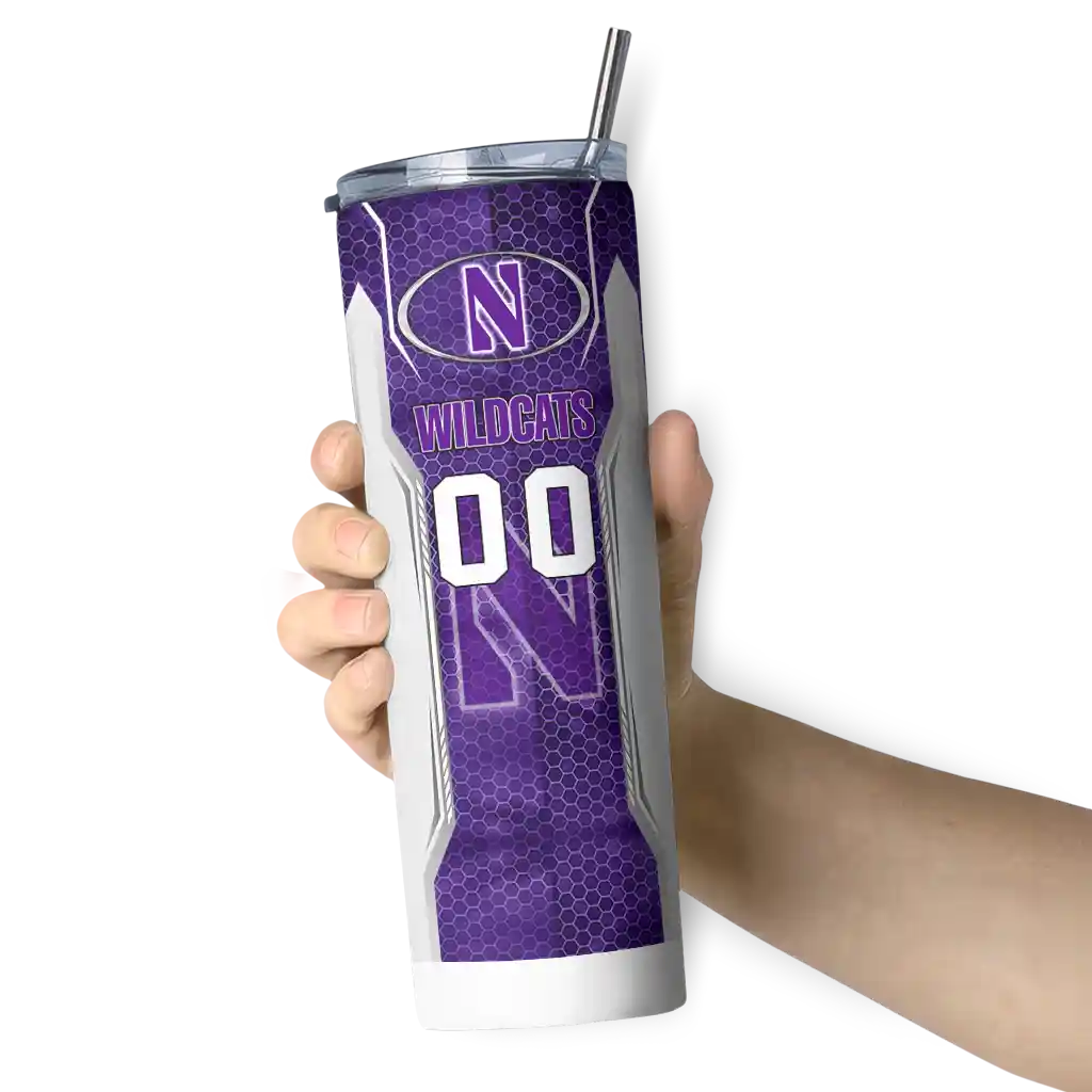 custom-northwestern-wildcats-stacked-diamond-purple-skinny-tumbler-premium-grade.webp