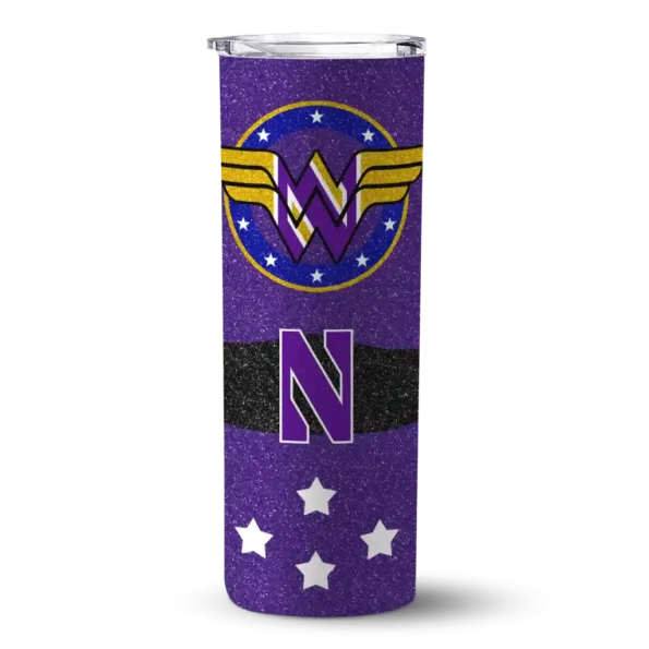 custom northwestern wildcats star cluster purple skinny tumbler best selling