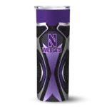 custom-northwestern-wildcats-superman-emblem-purple-black-skinny-tumbler-best-selling.webp