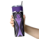 custom-northwestern-wildcats-superman-emblem-purple-black-skinny-tumbler-best-selling-1.webp