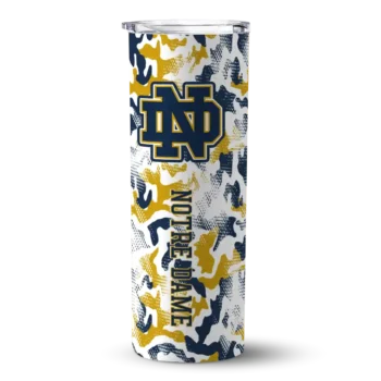 Custom Notre Dame Fighting Irish Claw Marks Navy White Skinny Tumbler
