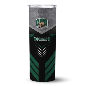 Custom Ohio Bobcats Hexagon Honeycomb Green Black Skinny Tumbler