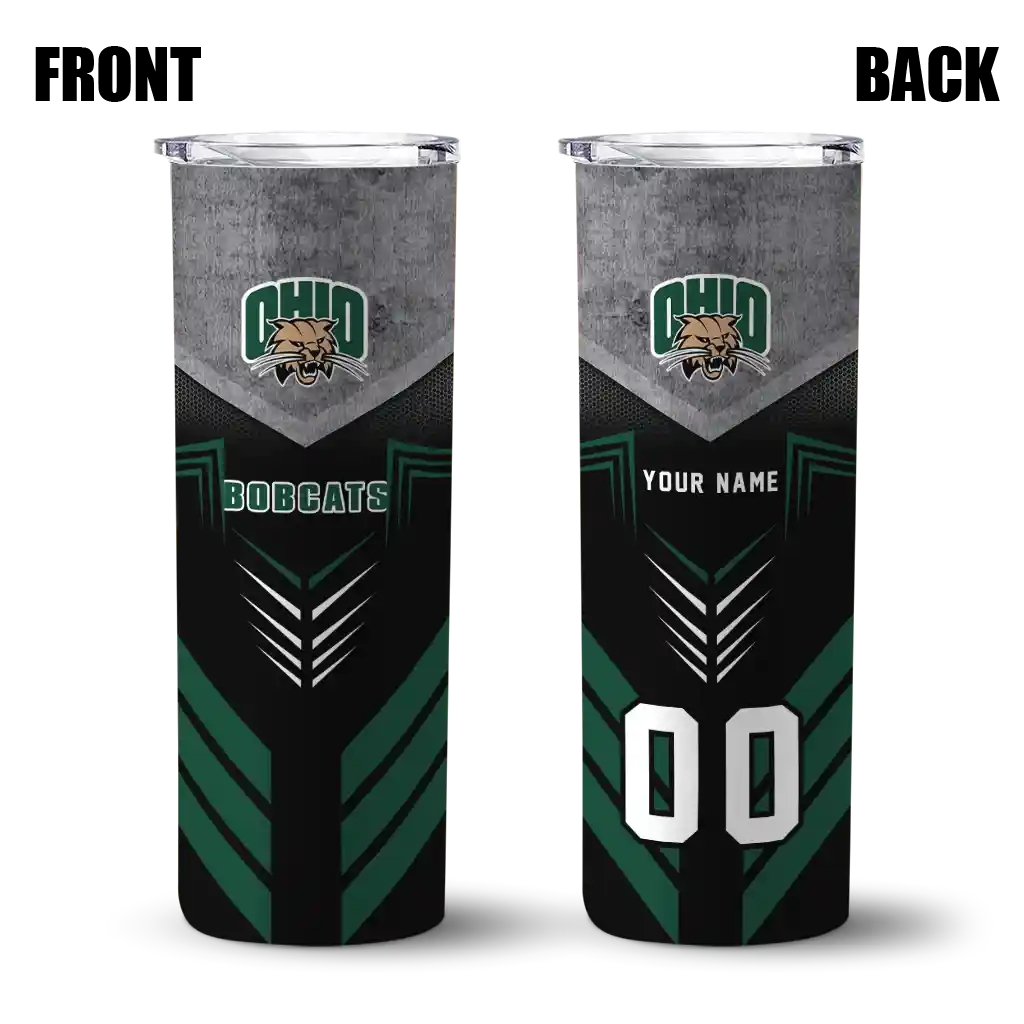 custom-ohio-bobcats-hexagon-honeycomb-green-black-skinny-tumbler-fashion-forward.webp