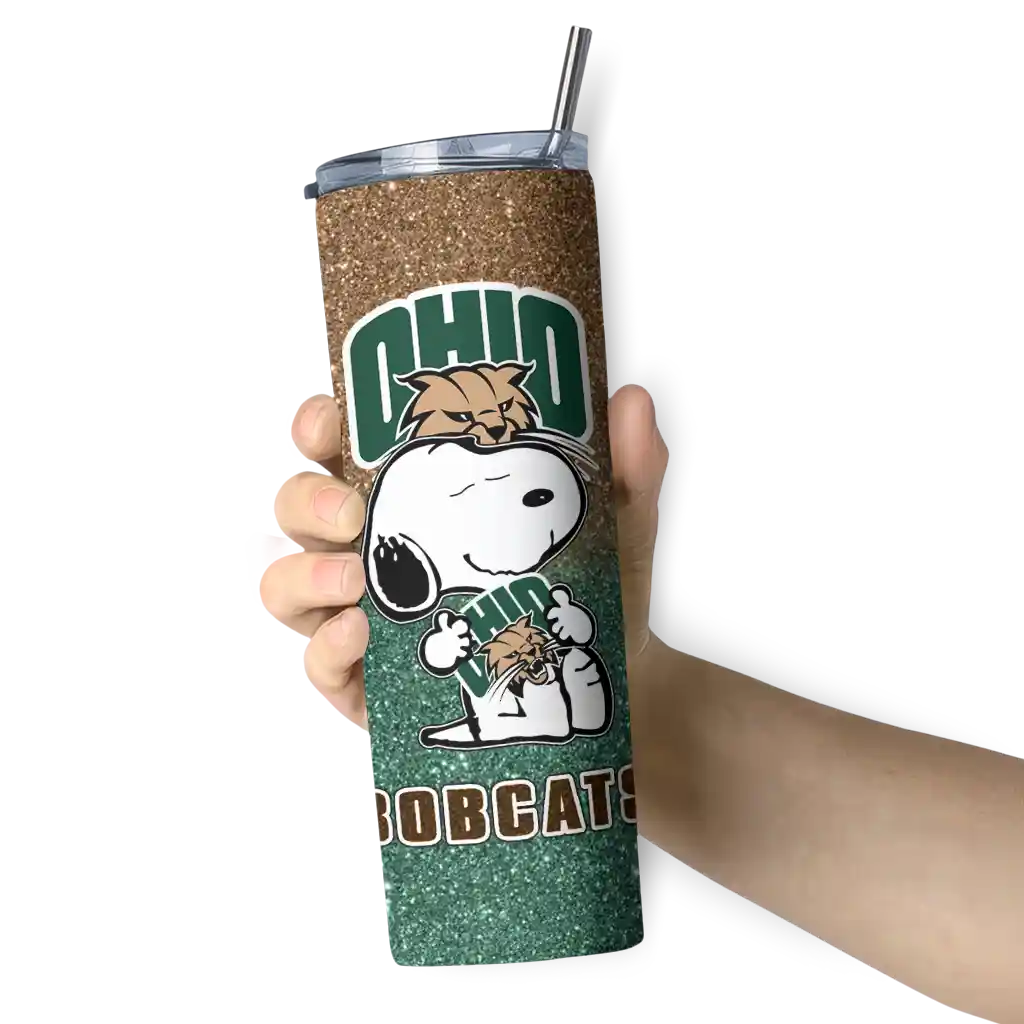 custom-ohio-bobcats-snoopy-attitude-green-skinny-tumbler-premium-grade.webp