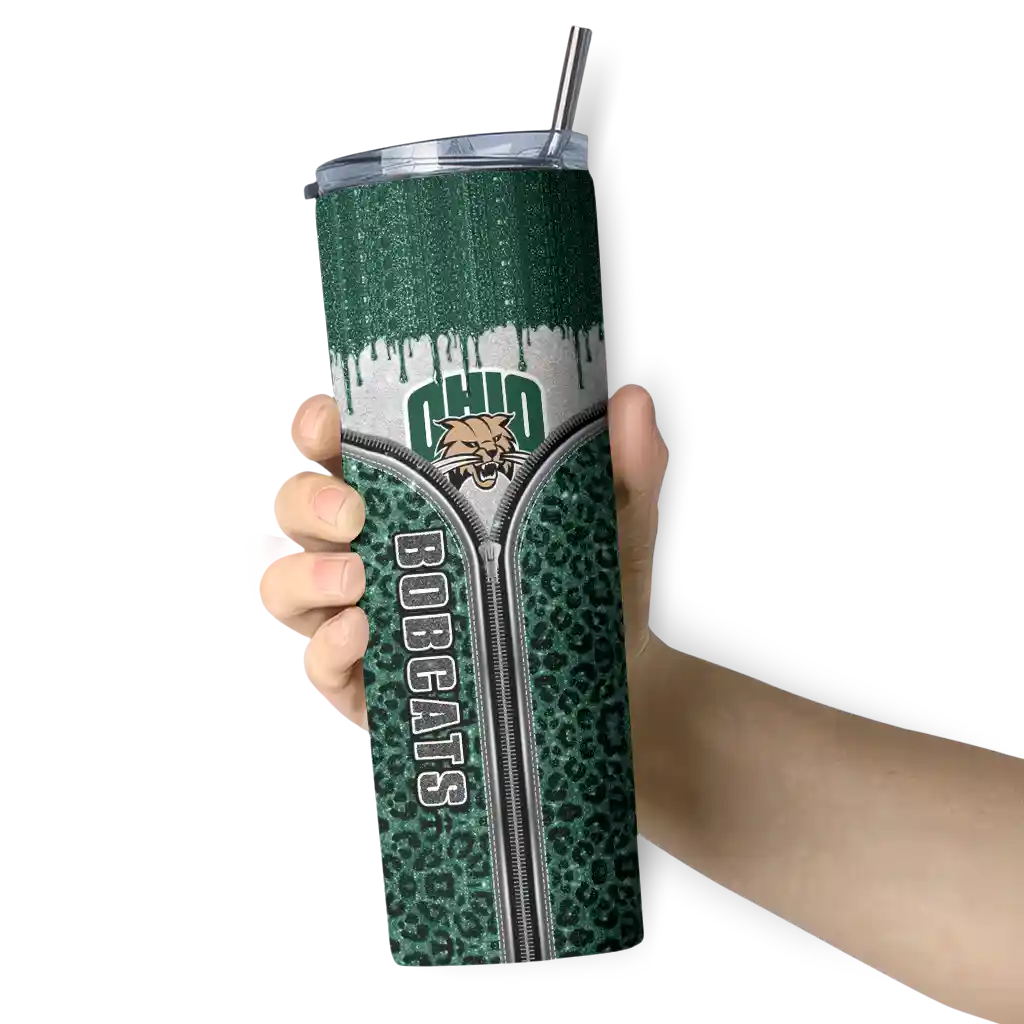 custom-ohio-bobcats-sparkle-drip-green-skinny-tumbler-premium-grade.webp