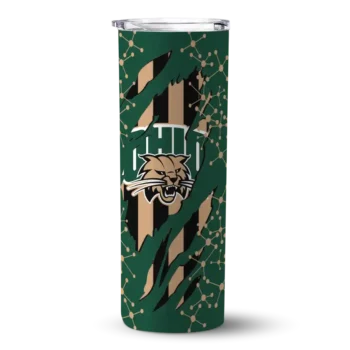 Custom Ohio Bobcats Star Pop Green Black Skinny Tumbler