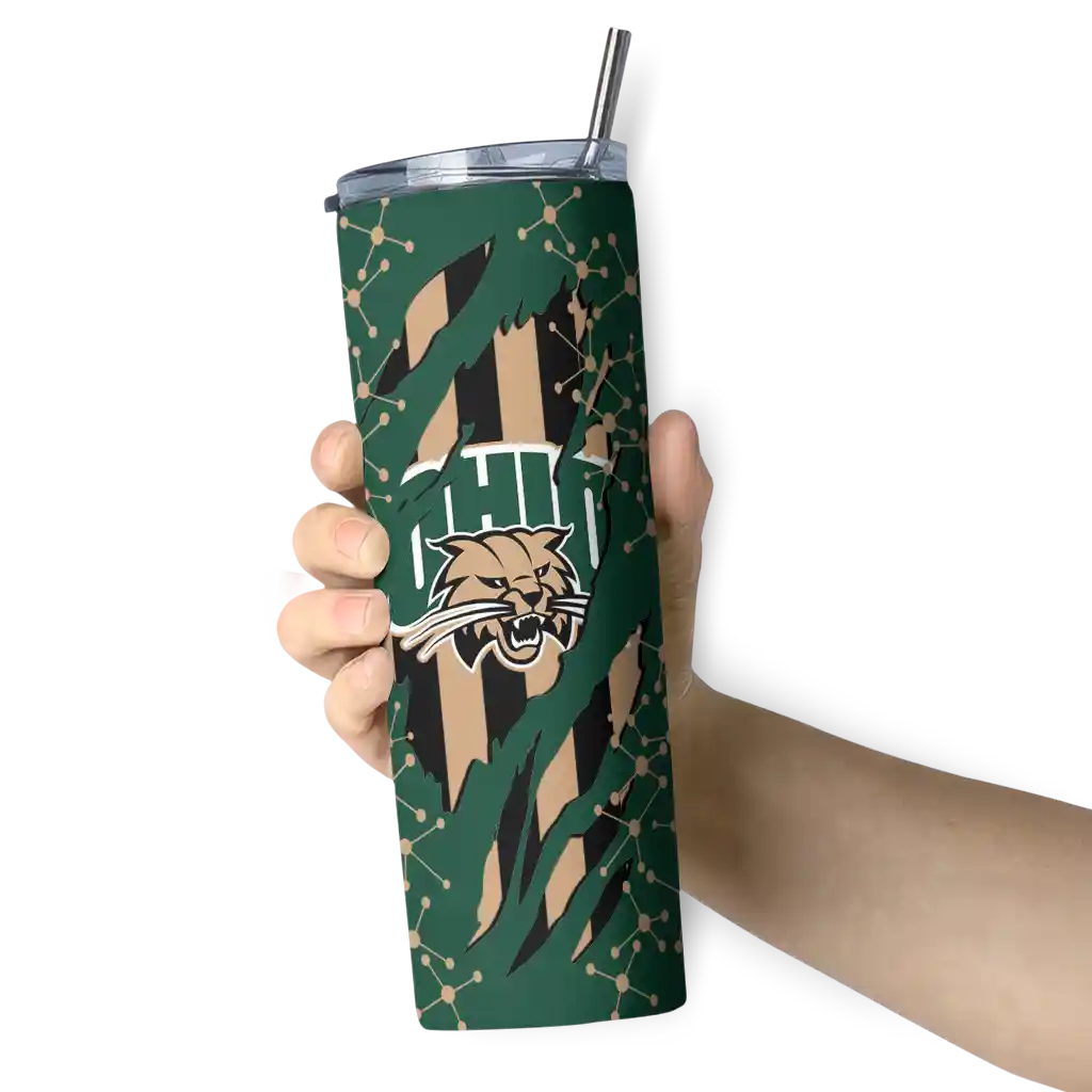 custom-ohio-bobcats-star-pop-green-black-skinny-tumbler-premium-grade.webp