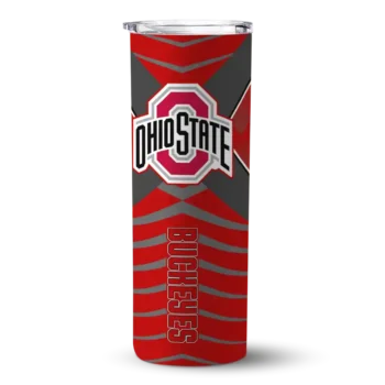 Custom Ohio State Buckeyes Camo Texture Scarlet Skinny Tumbler