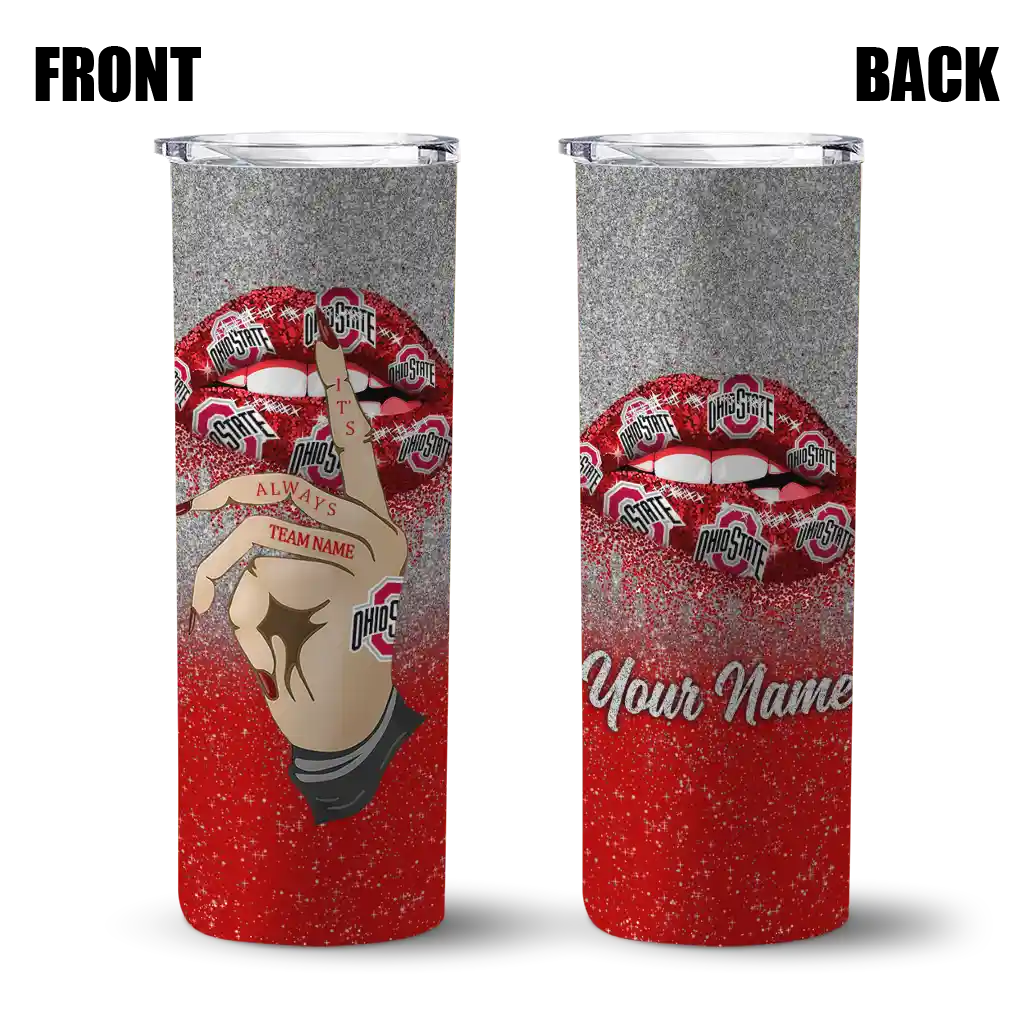 custom-ohio-state-buckeyes-sparkle-lips-scarlet-skinny-tumbler-fashion-forward.webp