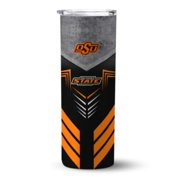 Custom Oklahoma State Cowboys Hexagon Honeycomb Orange Black Skinny Tumbler