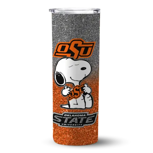 custom oklahoma state cowboys snoopy attitude orange skinny tumbler best selling