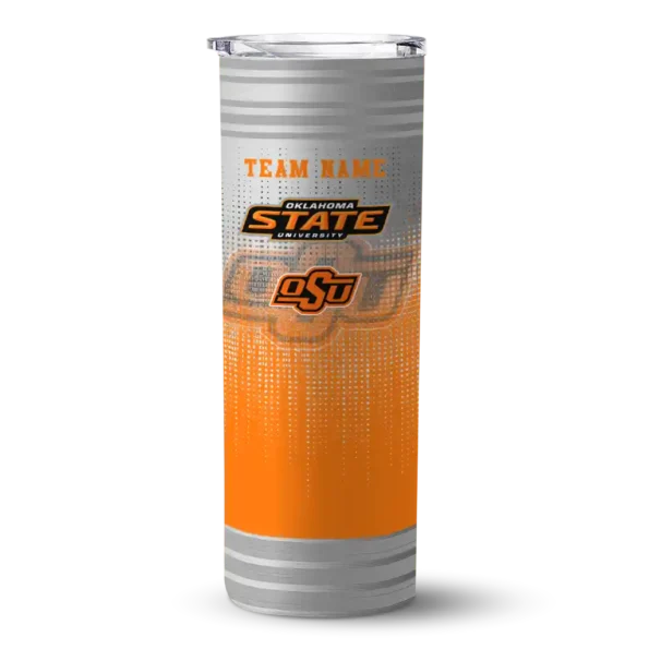 custom oklahoma state cowboys swirl texture orange skinny tumbler best selling