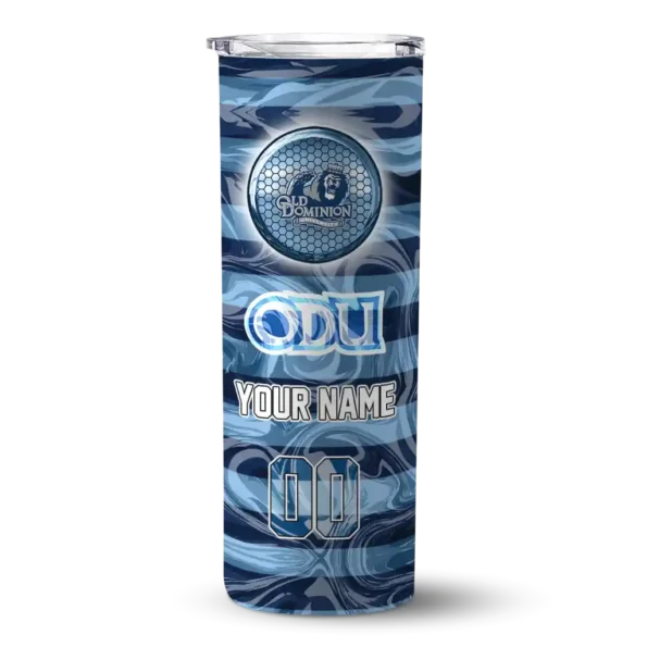custom old dominion monarchs patterned waves blue skinny tumbler best selling