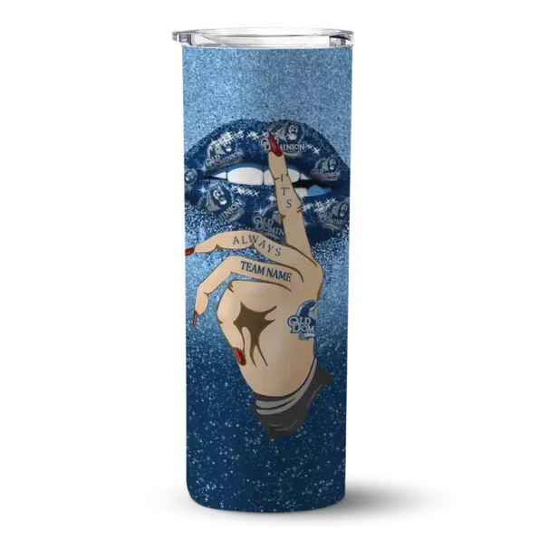 custom old dominion monarchs sparkle lips blue skinny tumbler best selling