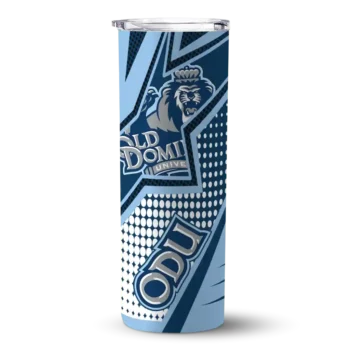 Custom Old Dominion Monarchs Web Stripes Blue White Skinny Tumbler