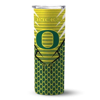 Custom Oregon Ducks Chevron Stripes Green Skinny Tumbler