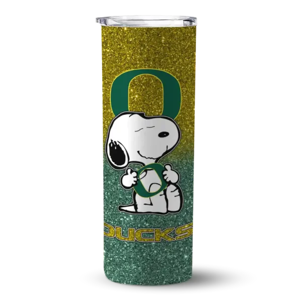 custom oregon ducks snoopy attitude green skinny tumbler best selling