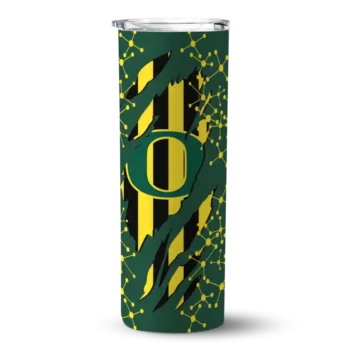 Custom Oregon Ducks Star Pop Green Black Skinny Tumbler