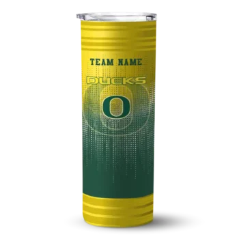 Custom Oregon Ducks Swirl Texture Green Skinny Tumbler
