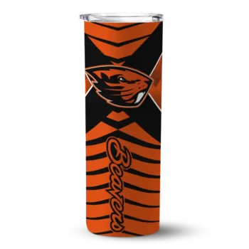 Custom Oregon State Beavers Camo Texture Orange Skinny Tumbler