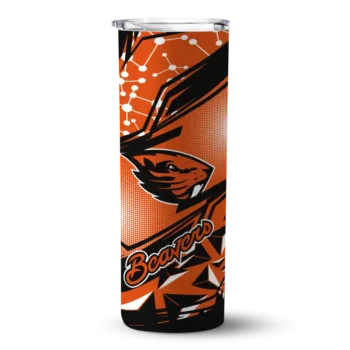 Custom Oregon State Beavers Helmet Clash Orange Skinny Tumbler
