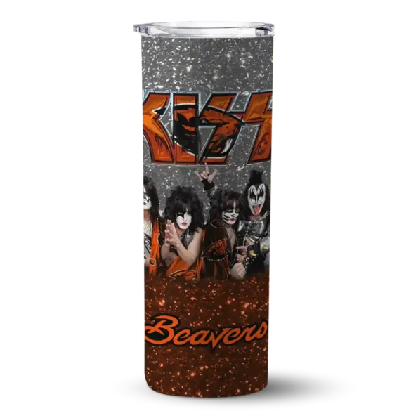 custom oregon state beavers kiss band black skinny tumbler best selling