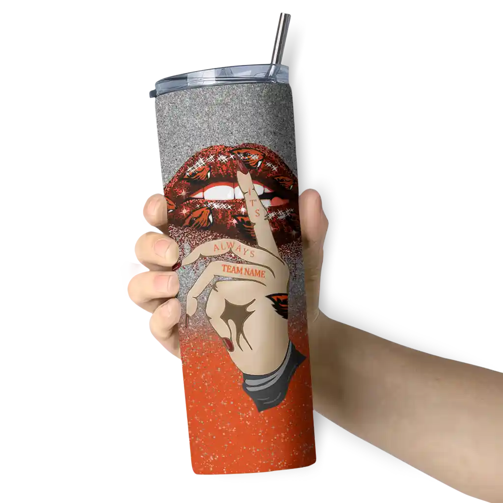 custom-oregon-state-beavers-sparkle-lips-orange-skinny-tumbler-premium-grade-2.webp