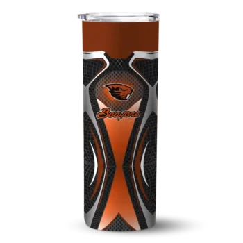 Custom Oregon State Beavers Superman Emblem Orange Black Skinny Tumbler