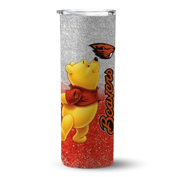 custom oregon state beavers winnie the pooh orange gray skinny tumbler best selling 1