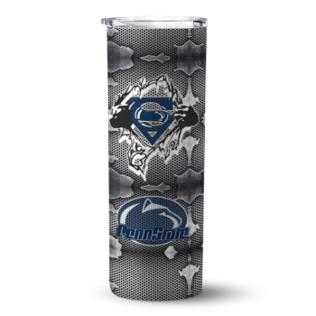 Custom Penn State Nittany Lions Chevron V Blue Gray Skinny Tumbler