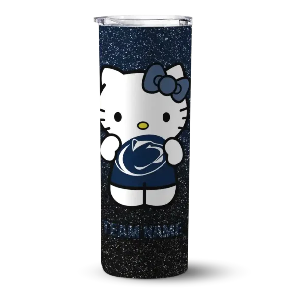custom penn state nittany lions hello kitty blue black skinny tumbler best selling