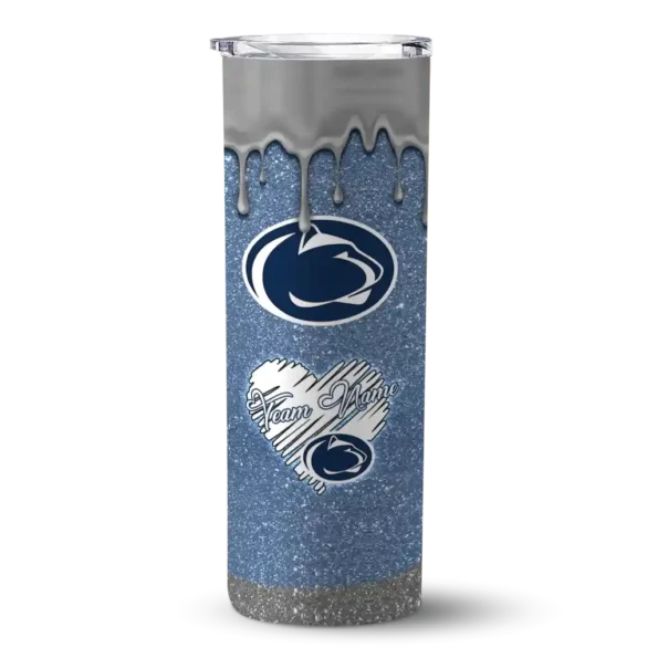 custom penn state nittany lions pixel fade blue skinny tumbler best selling