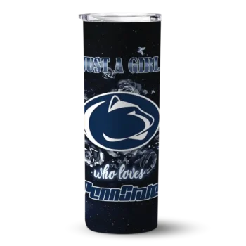 Custom Penn State Nittany Lions Rose Romance Blue Black Skinny Tumbler
