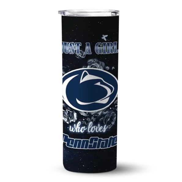 custom penn state nittany lions rose romance blue black skinny tumbler best selling