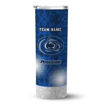 Custom Penn State Nittany Lions Starburst Tiles Blue Skinny Tumbler