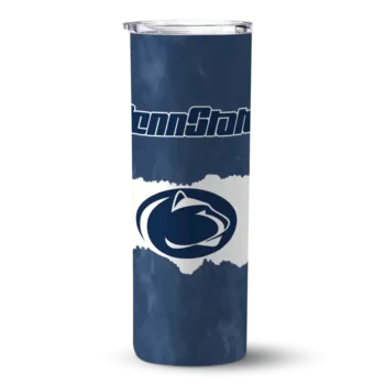 Custom Penn State Nittany Lions Torn Band Blue White Skinny Tumbler