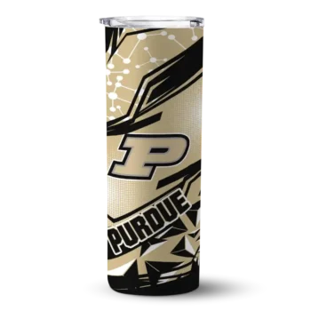 Custom Purdue Boilermakers Helmet Clash Gold Skinny Tumbler