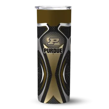 Custom Purdue Boilermakers Superman Emblem Gold Black Skinny Tumbler