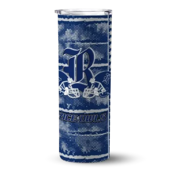 Custom Rice Owls Chevron Patch Navy Blue Skinny Tumbler