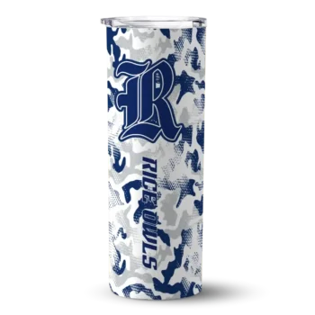 Custom Rice Owls Claw Marks Navy Blue White Skinny Tumbler