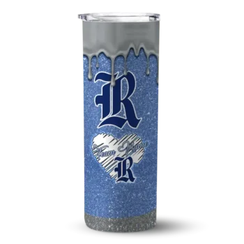 Rice Owls Tumber - Custom Pixel Fade Skinny Navy Blue