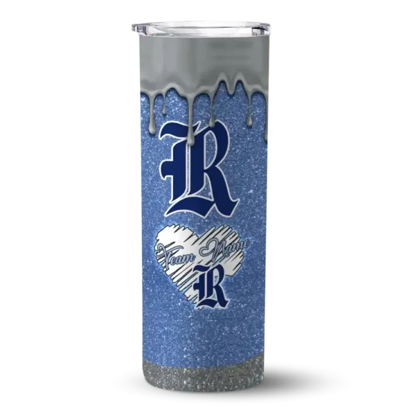 custom rice owls pixel fade navy blue skinny tumbler best selling