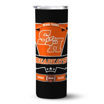 Custom Sam Houston Bearkats Helmet Belt Orange Black Skinny Tumbler