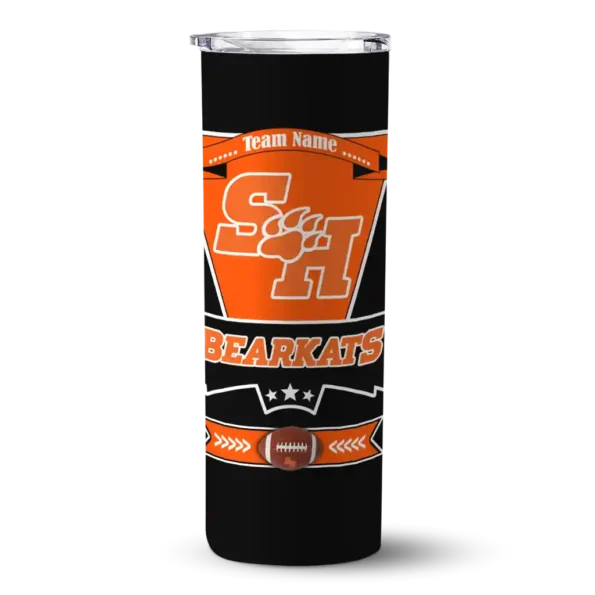 custom sam houston bearkats helmet belt orange black skinny tumbler best selling