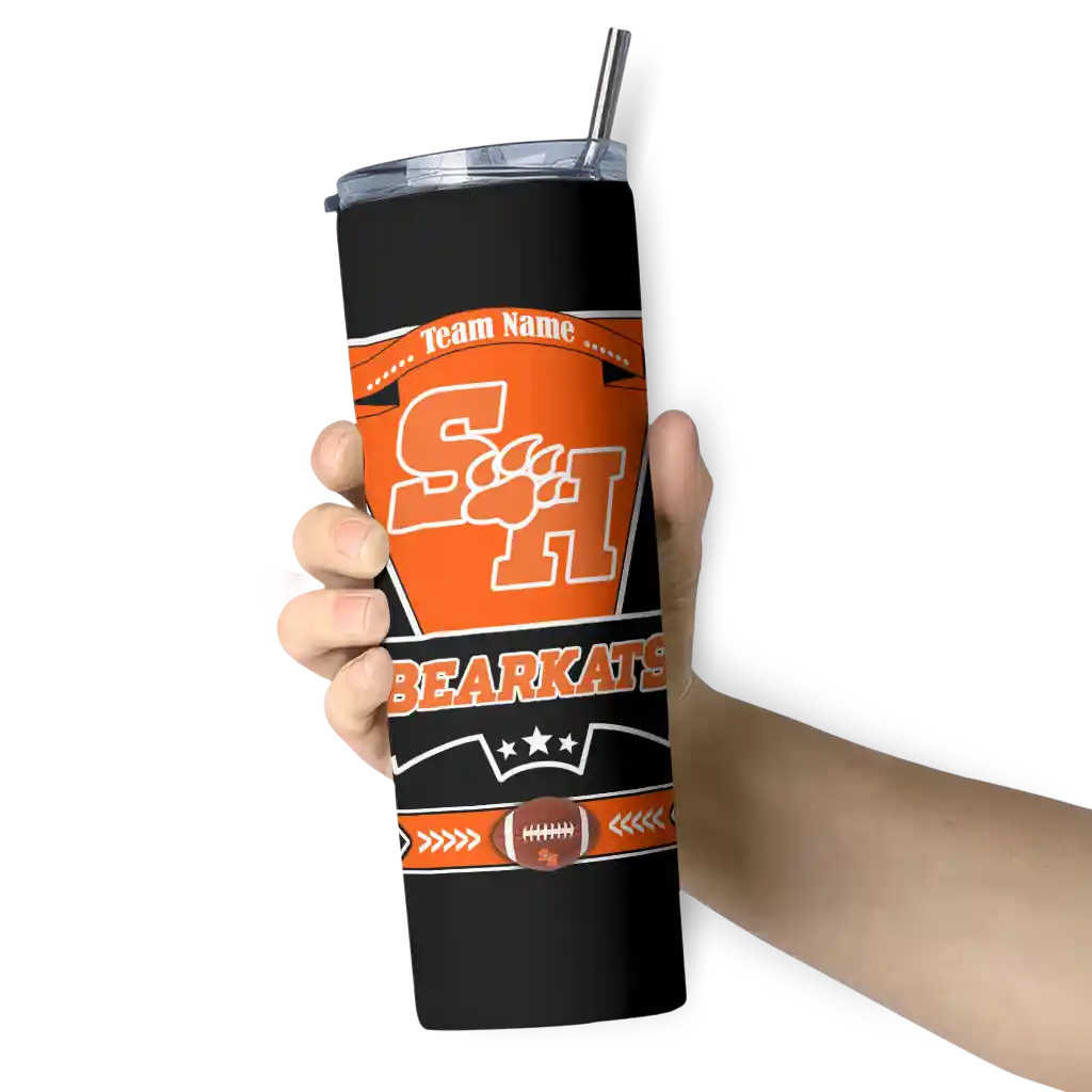 custom-sam-houston-bearkats-helmet-belt-orange-black-skinny-tumbler-premium-grade-1.webp