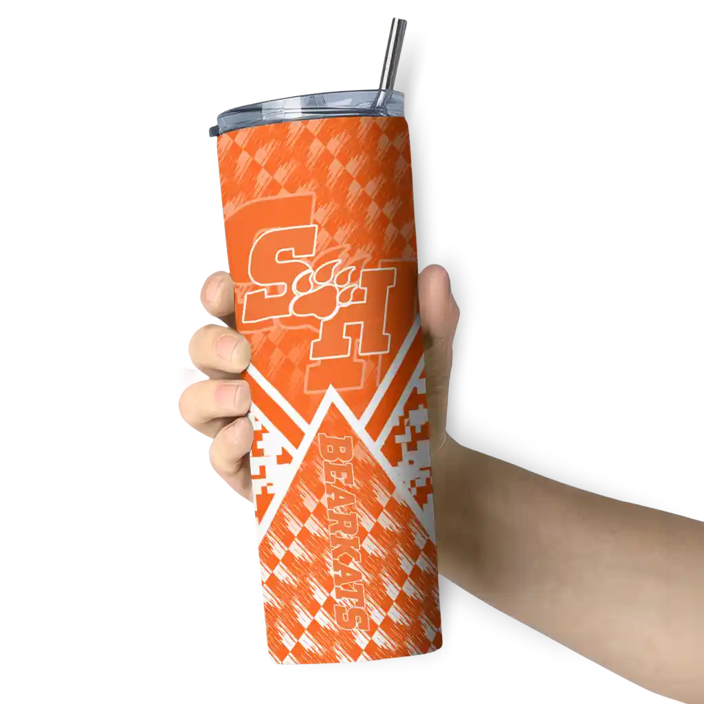 custom-sam-houston-bearkats-monogram-burst-orange-white-skinny-tumbler-premium-grade.webp