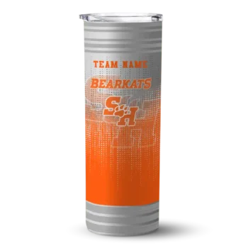 Custom Sam Houston Bearkats Swirl Texture Orange Skinny Tumbler
